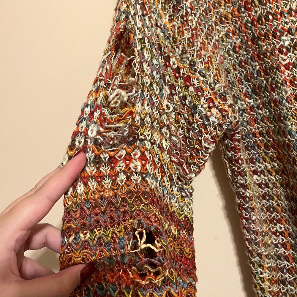Multicolor Distressed Sweater - Picture 5 of 7